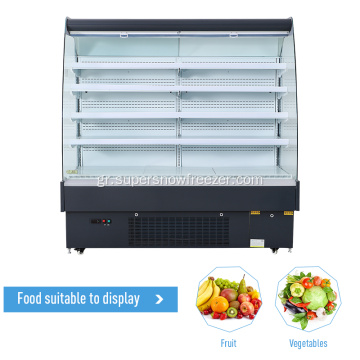 Glass sides multideck open chiller for fruits display